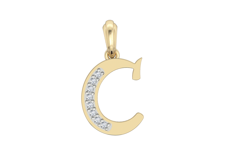 Gold Alphabet C charm